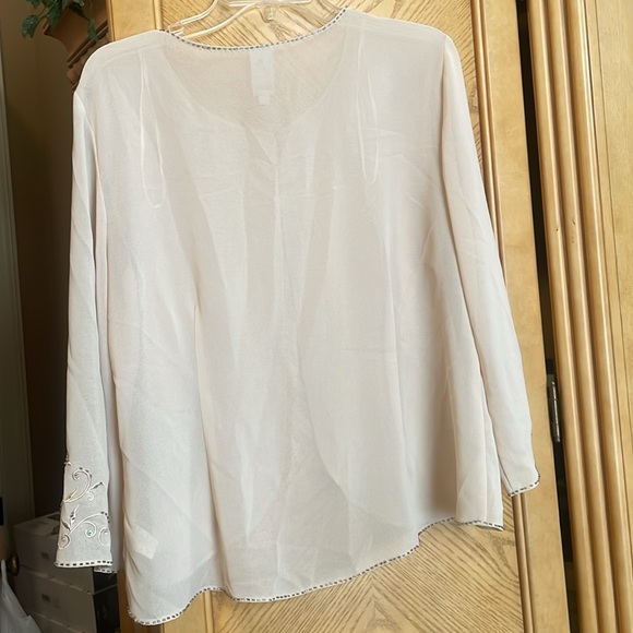 Z studio cream beaded sheer cardigan size 14 - Picture 7 of 7